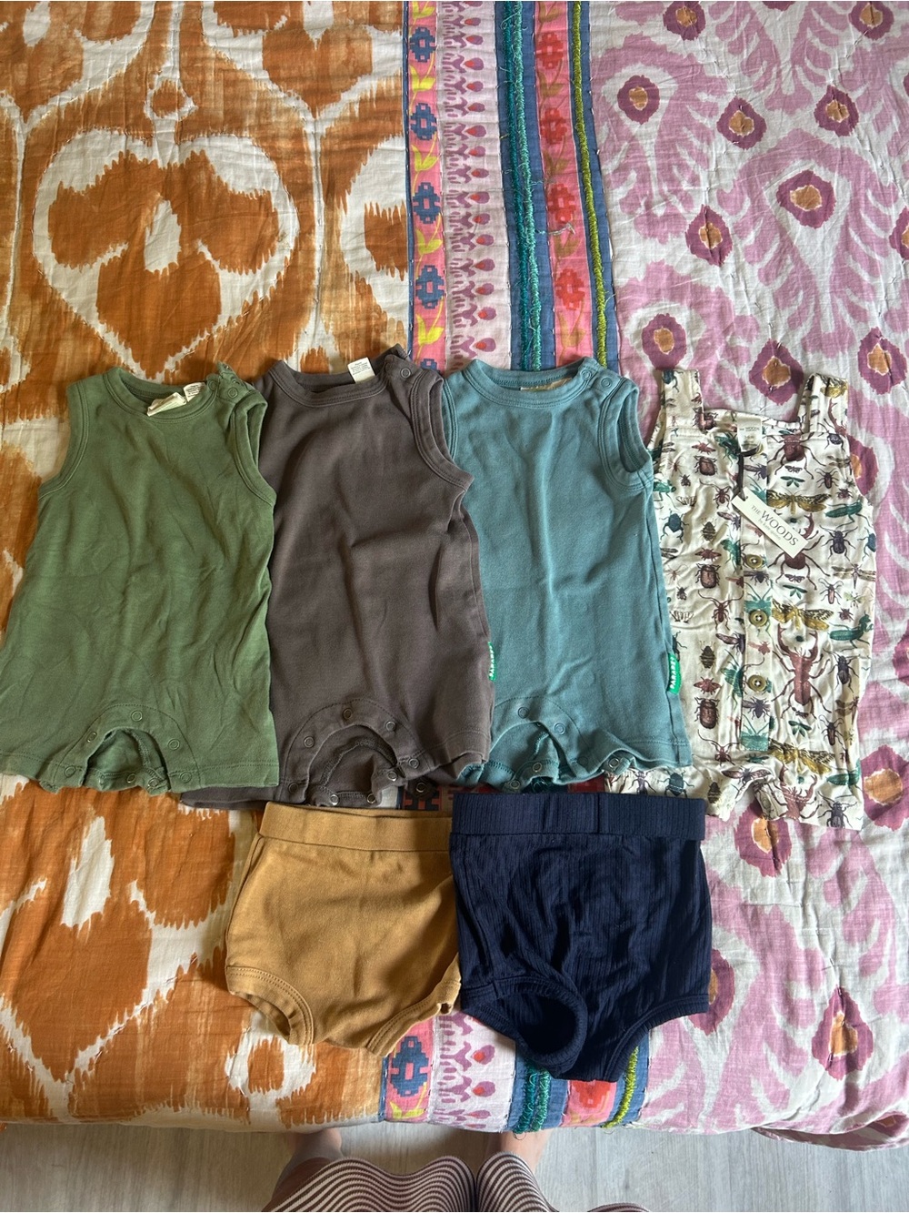 3-6 months organic cotton Rompers and Kate Quinn bottoms